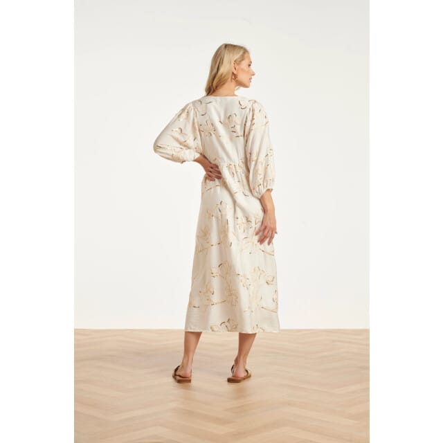 Smashed Lemon Maxi jurk met gouden borduursels en pailletten |