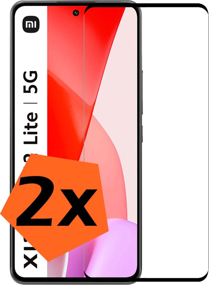 Screenprotector - 2 Stuks - Geschikt voor Xiaomi 12 Lite - Full Cover - Gehard Glas - Beschermglas - Tempered Glass - Screen Protector