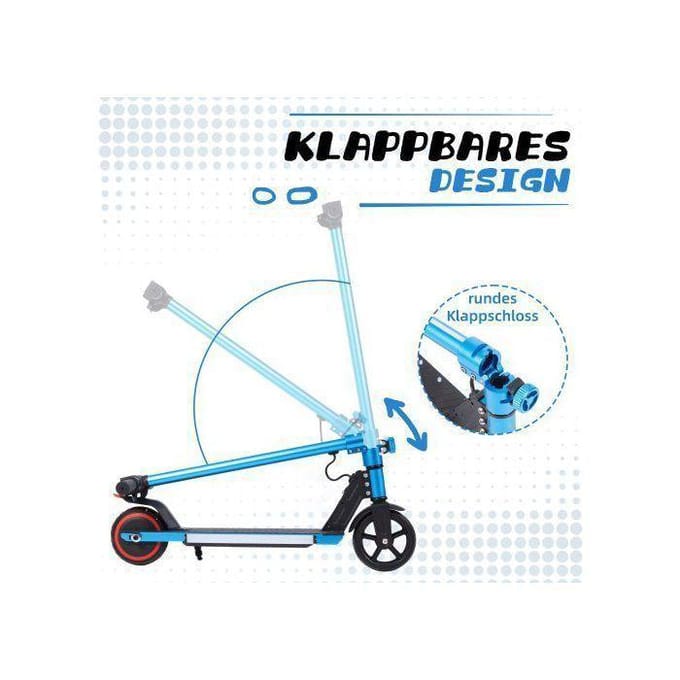 Trottinette électrigue pour enfants - Leawin - Autonomie 5 - 8KM - Max 14KM/H - Bluetooth - Système de freinage électronique - Bleu.