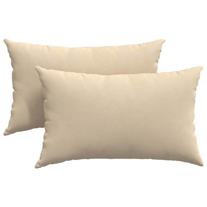 vidaXL Sofa Kussens 2 st Microvezel Stof Crèmekleurig 50 x 30 cm