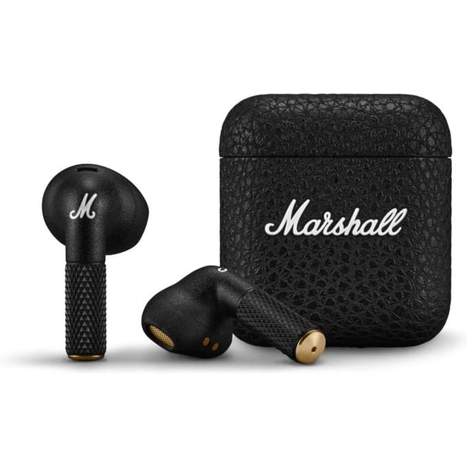 Écouteurs Marshall Minor IV True Wireless, Noir, Bluetooth, Chargement Qi, et Support d'appel [Produit officiel japonais]