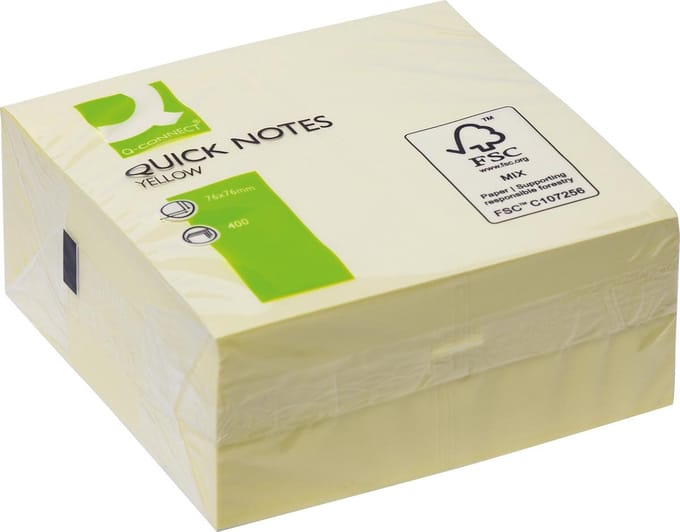 Q-CONNECT Quick Notes | ft 76 x 76 mm | 400 vel | geel