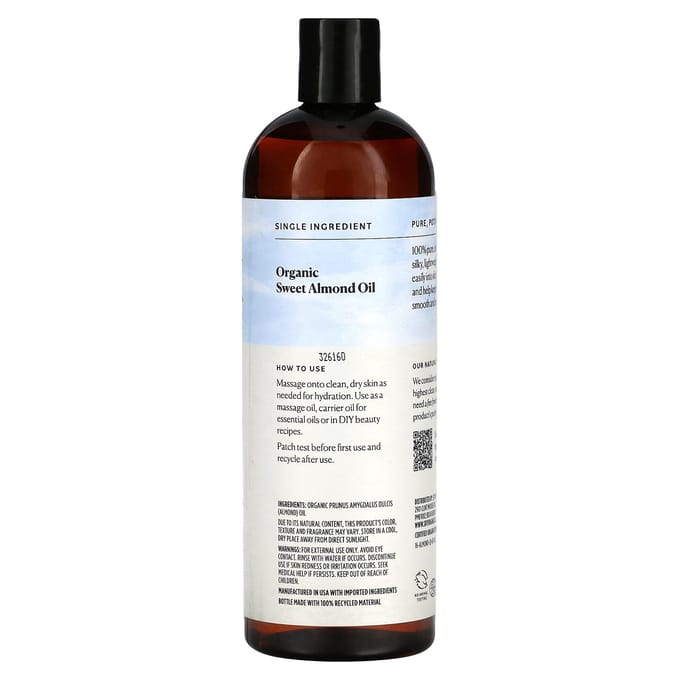 Sky Organics, huile d'amande douce biologique, 473 ml (473ml) white
