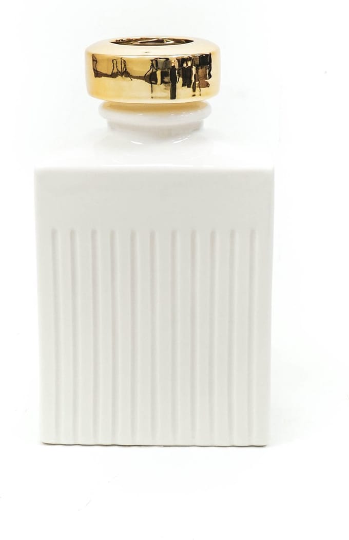HV Home de Cologne Vaas - Wit/Goud - 14.5x9.3x25.1cm