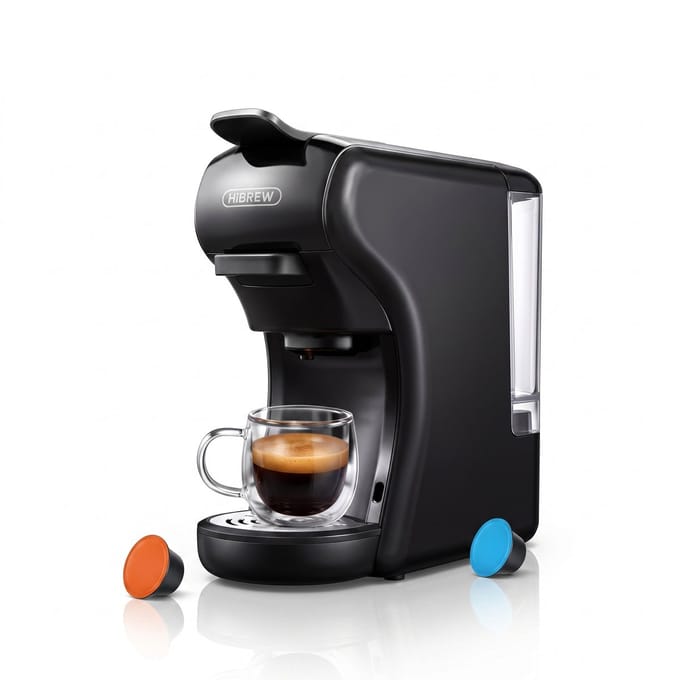 Koffiemachine – 4-in-1 Capsulecompatibel – 19 Bar Druk – Programmeerbare Formaten – Voor Thuisgebruik – Zwart