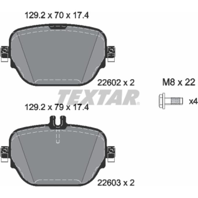 Remblokset TEXTAR 2260201, achter