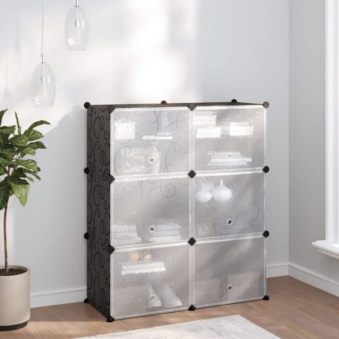 vidaXL - Schoenenrek - 84,5x31x93,5 - cm - polypropeen - zwart