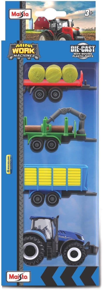 Maisto New Holland Set - Modelauto - Schaal 3" - Blauw
