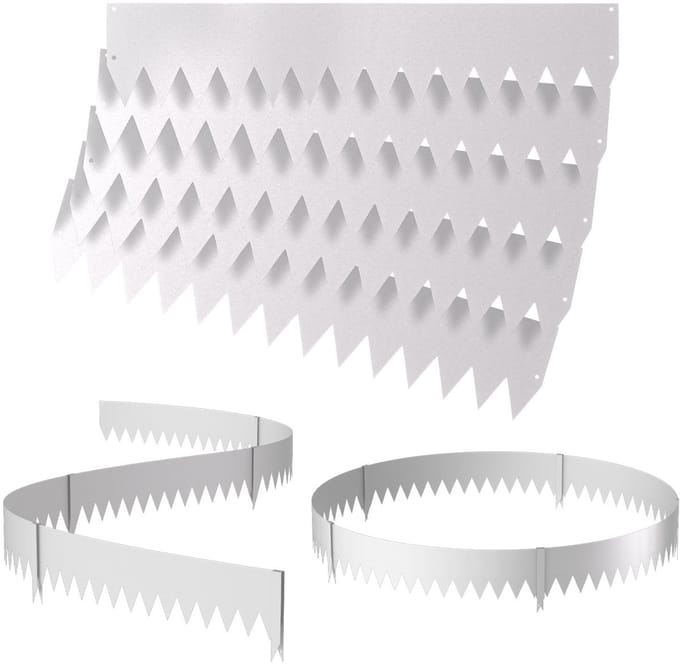 Gazonafscheiding Slakkenafweer Gegalvaniseerde Bloemenafscheiding Scheurrand Tuinafscheiding Staal 100x20cm 5m Zilver
