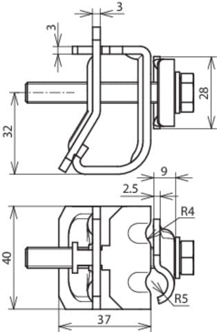 Dehn aluminium gootklem met klemlijst 16-22mm - 339101