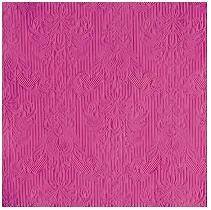 Servetten Luxe - 15x stuks - 33 x 33 cm - roze - barok patroon - 3 laags