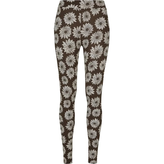 Urban Classics - Soft AOP browncamomile Legging - S - Bruin