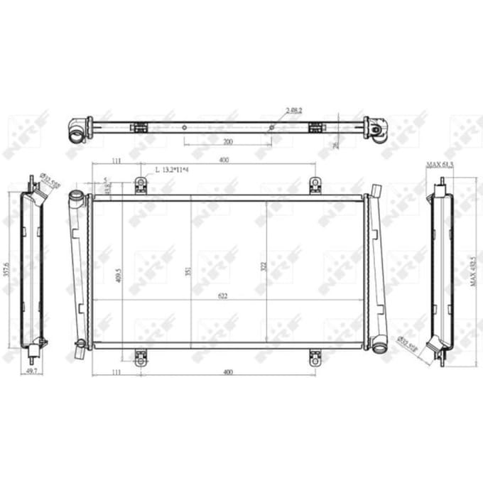 Radiator, motorkoeling NRF 53157