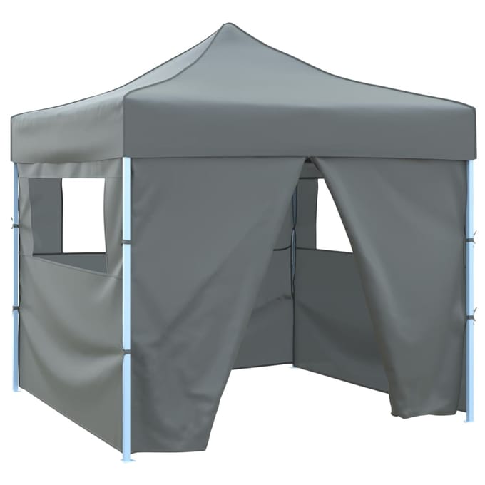 vidaXL - Vouwtent - pop-up - met - 4 - zijwanden - 3x3 - m - antraciet