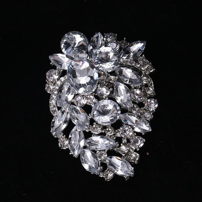 Broche en cristal colorée, élégante et créative, personnalisée, pour corsage, vêtements pour femmes gray