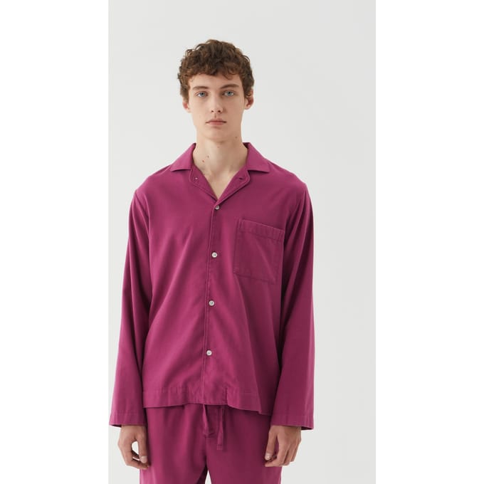 Tekla Unisex Flannel, Pyjamas Shirt Grape Größe: M | Nachtwäsche Outlet | Unisex | Violett