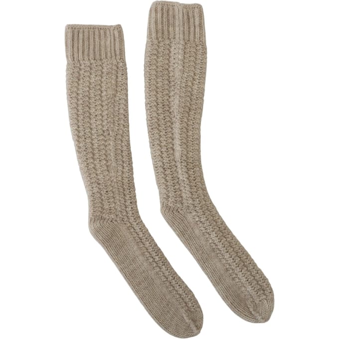 Dolce & Gabbana Chic Beige Wolmix Over-de-Knie Dames Sokken