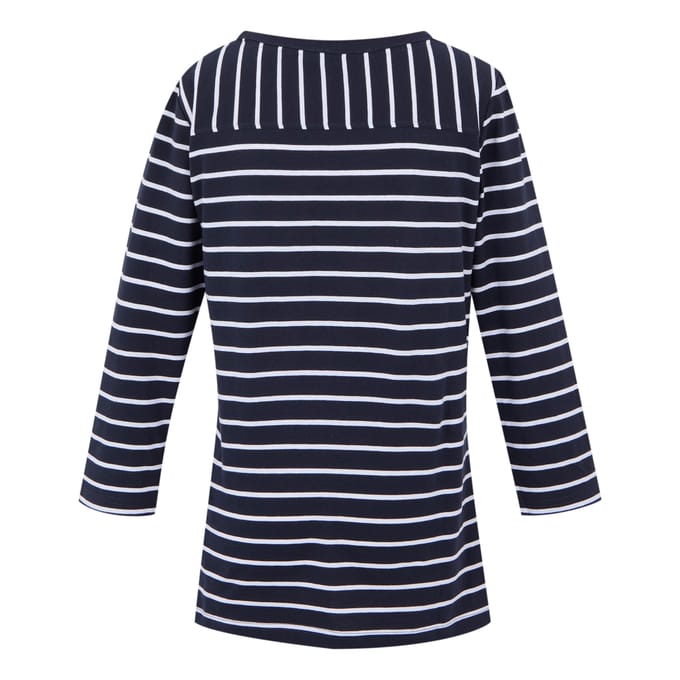 Regatta Dames/Dames Baylette II Gestreept T-shirt (Marine, Wit)