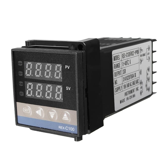 Ensemble Régulateur de Température PID Numérique REX C100 avec SSD 40A Câble de Sonde Thermocouple K 1m gray