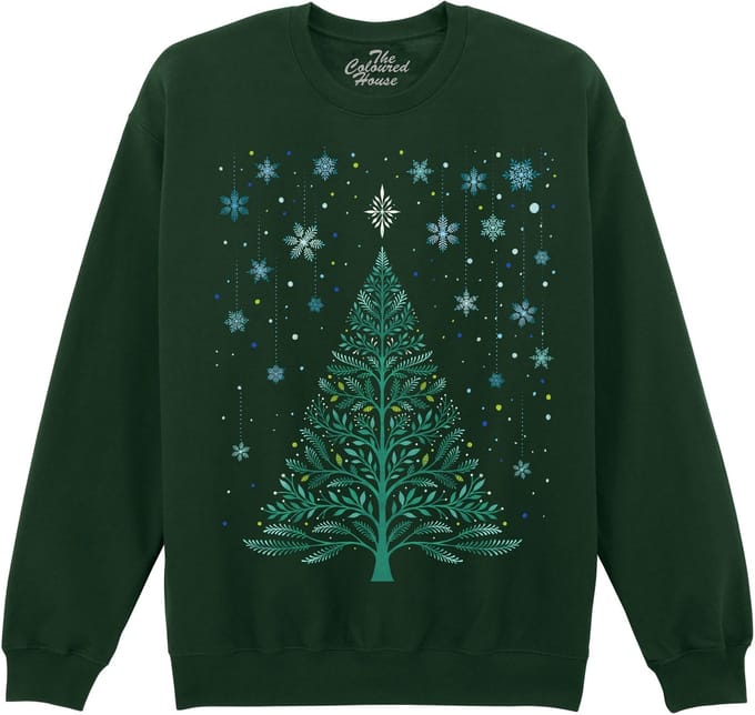 Kerstboom Christmas Night Snowy Tree The Coloured House Sweater M