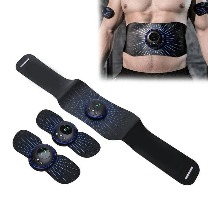EMS Buikspiergordel Arm Been Spier Training Stimulator (Blauw Oplaadbaar Riemtype) black