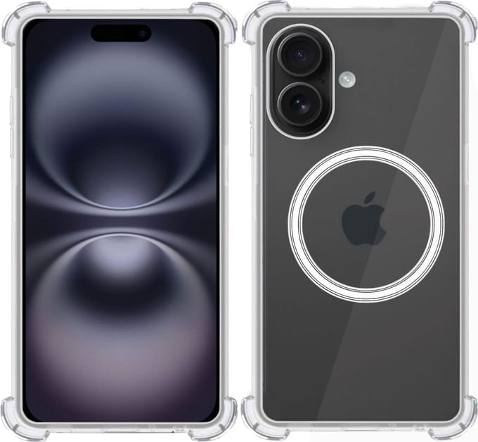 Hoesje geschikt voor Apple iPhone 16 Plus Magsafe - Shock Proof Case – Transparant