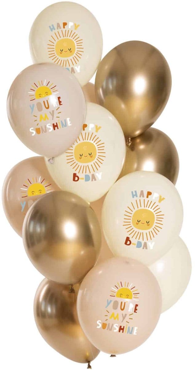 Folat - Ballonnen birthday sunshine (12 stuks)