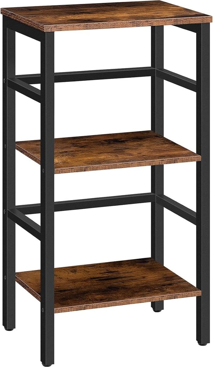 TRANKIELO® - Multifunctioneel Opbergrek – Industrieel Design – 3-laags Boekenplank – Rustiek Bruin