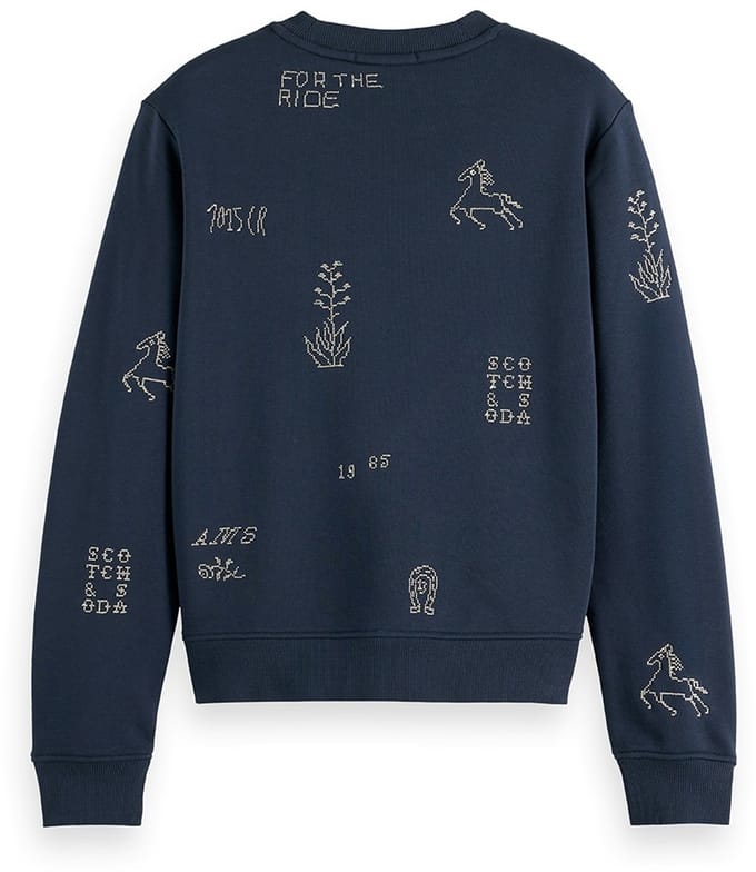 Scotch & Soda Embroidered Regular Fit Sweatshirt