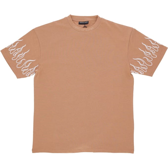Terracotta T-shirt met borduursel voor heren