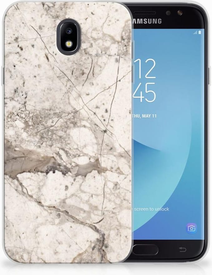 Samsung Galaxy J7 2017 | J7 Pro TPU Siliconen Hoesje Marmer Beige