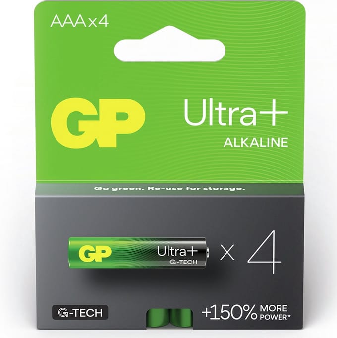 GP Ultra Plus + AAA Alkaline Batterijen 40 stuks