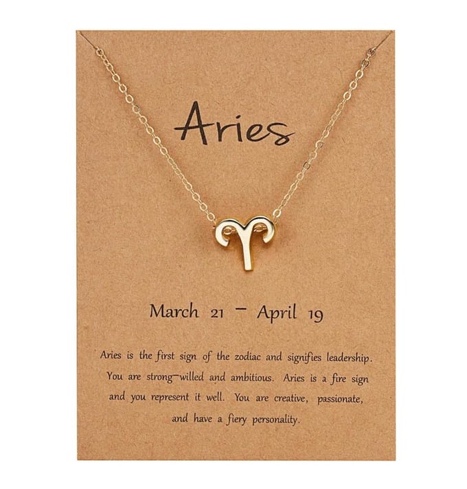 Cabantis Horoscoop-Ketting|Horoscoop|Ketting Dames|Ketting Heren| Goudkleurig|Aries|Ram