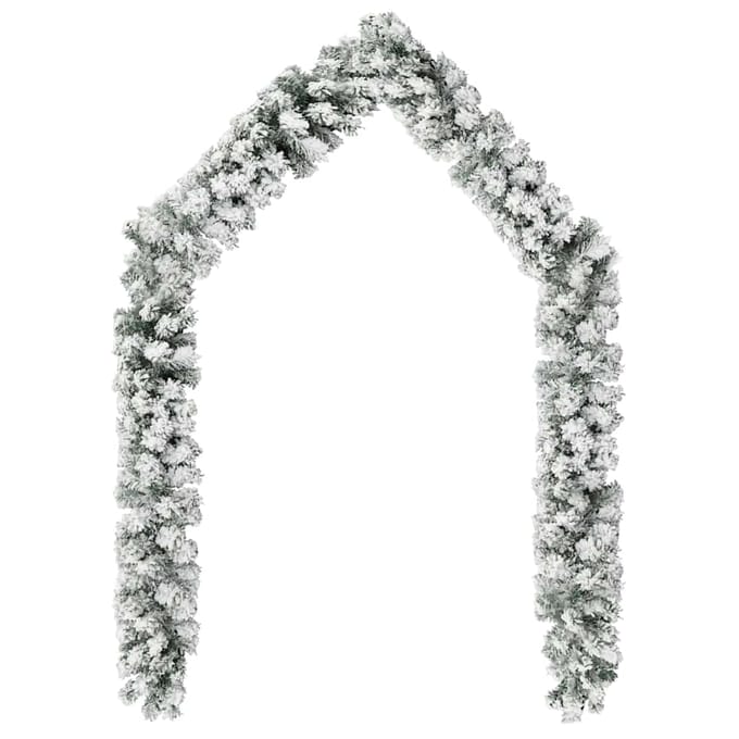 vidaXL - Kerstslinger - met - sneeuw - 10 - m - PVC - groen