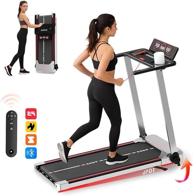 Inklapbare Loopband - Hometrainer Fitness - Thuis Trainen - 12 Trainingsprogramma's - 121x57x102cm - Zwart
