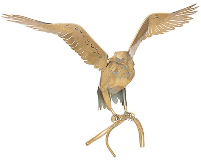 Atmosphera adelaar vogel beeld - goud - metaal - H52,5 cm - dieren - modern - woondecoratie
