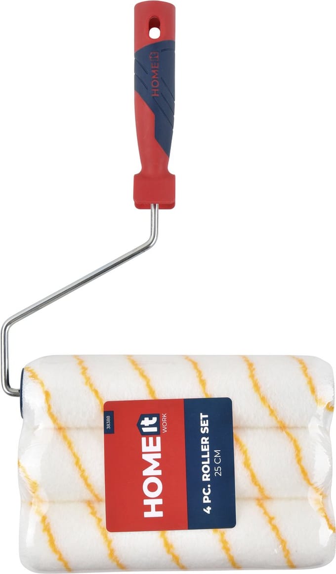 Work>it Paint Roller Set with 2 Extra Rollers 25 cm