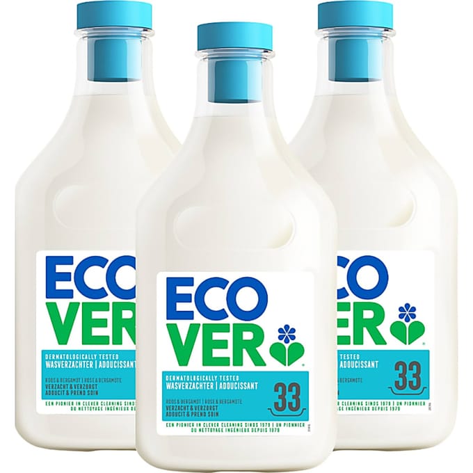 Ecover Wasverzachter Kit - Rose & Bergamot 3x1L
