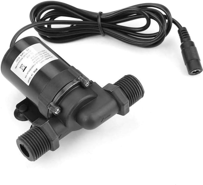 Waterpomp - Mini pomp - Zonneboiler - Borstelloze motor - 800L/H 12V - Zwart