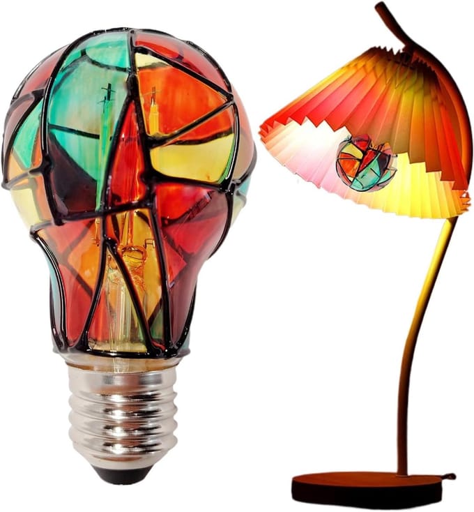 Mozaïek Gloeilamp - Gekleurde LED - Feestelijke Decoratie - Handbeschilderd Design - E27 Fitting - Meerkleurig