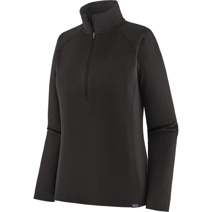 Patagonia Cap MW Zip Neck Base Layer Top zwart