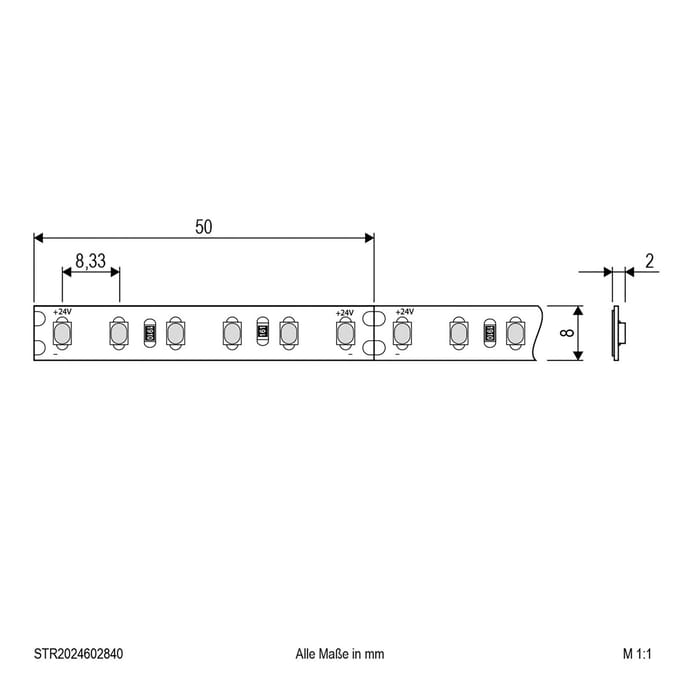 EVN STR2024 LED strip IP20 5m 48W 4.000K