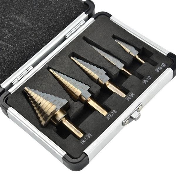 5PCS HSS Cobalt Multiple Hole 50 Maten Stap Boorset Gereedschap zwart