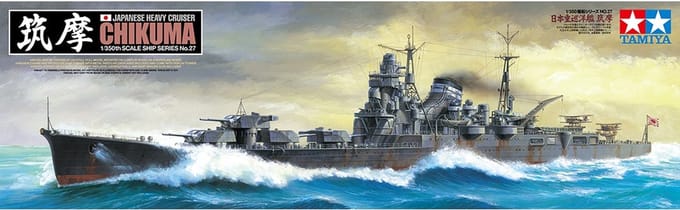 Tamiya Modelbouwpakket Schepen - 78027 Japanse zware kruiser Chikuma - Zware kruiser Tone-klasse - Schip Plastic - 1:350 - Modelbouw