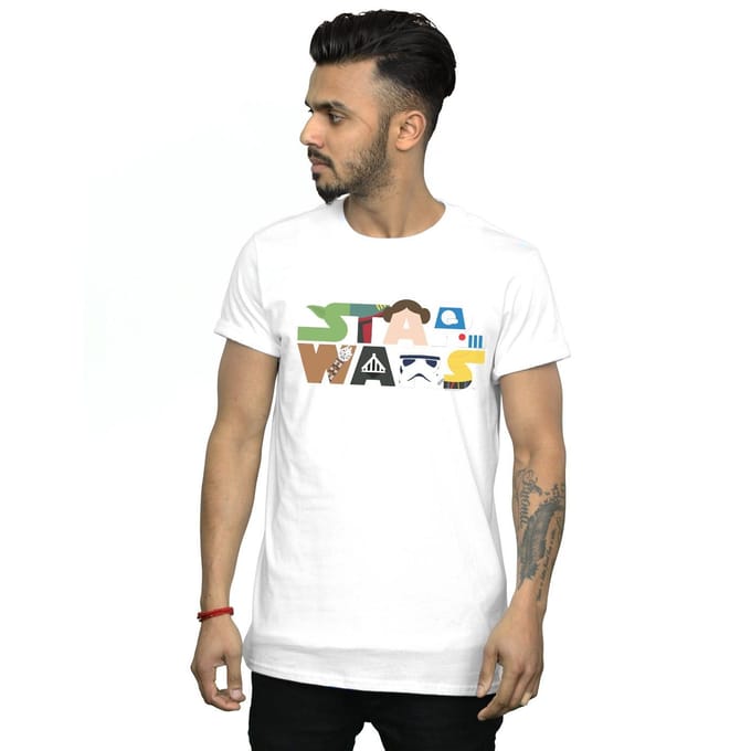 Star Wars Heren Karakter Logo T-Shirt (Wit)