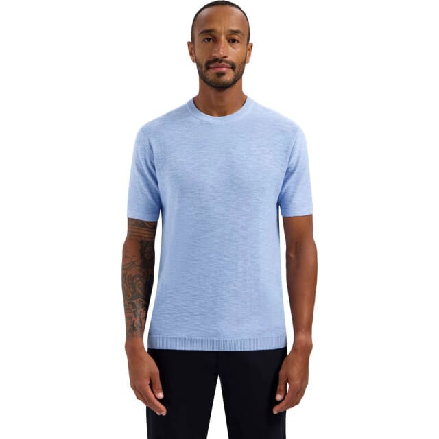 No Excess Pullover Short Sleeve Crew Neck Slub Blue  2XL