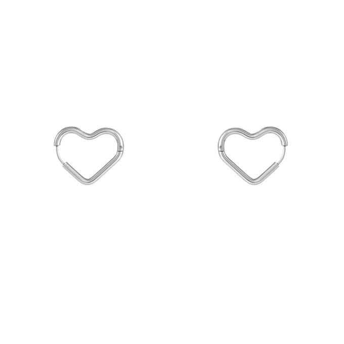 Go Dutch Label Oorringen heart ring big Zilver