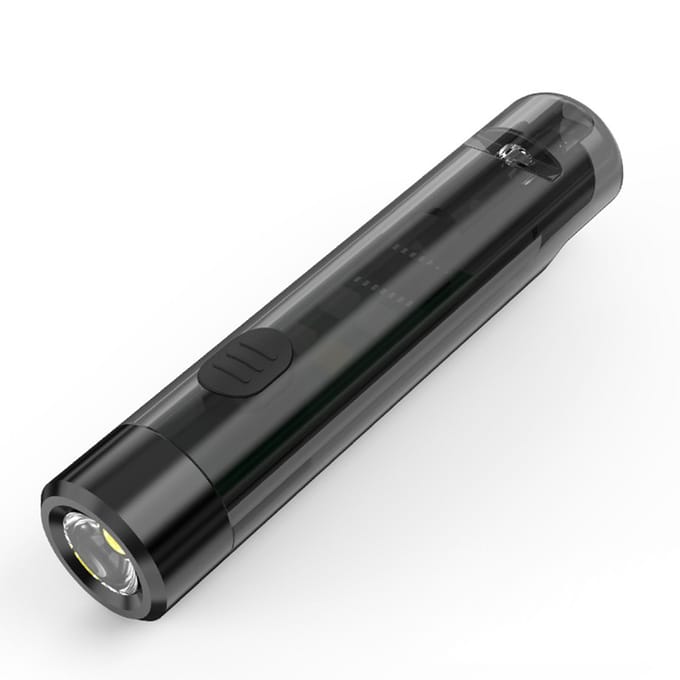 Draagbare LED Zaklamp Mini Zaklamp met Sleutelhangerontwerp Noodfluitje Waterdicht zwart