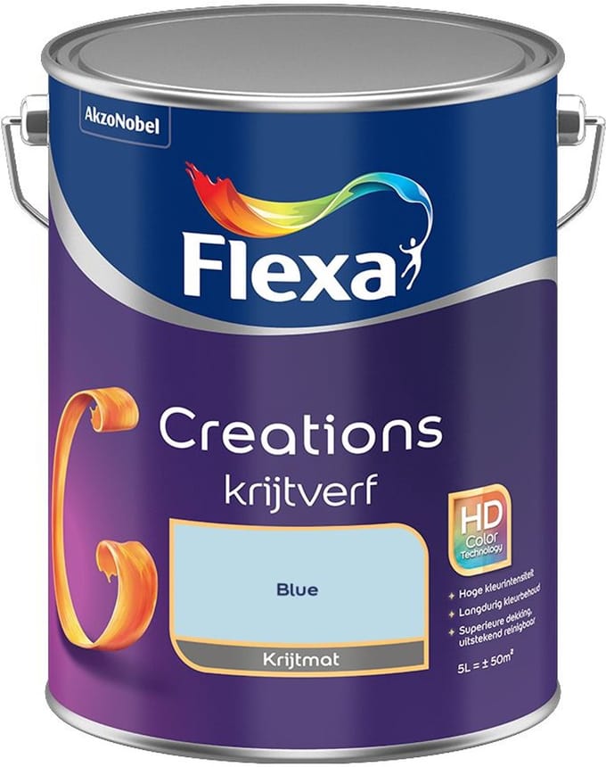 Flexa - Creations Muurverf Krijt - Blue - Mengverf - 5 L