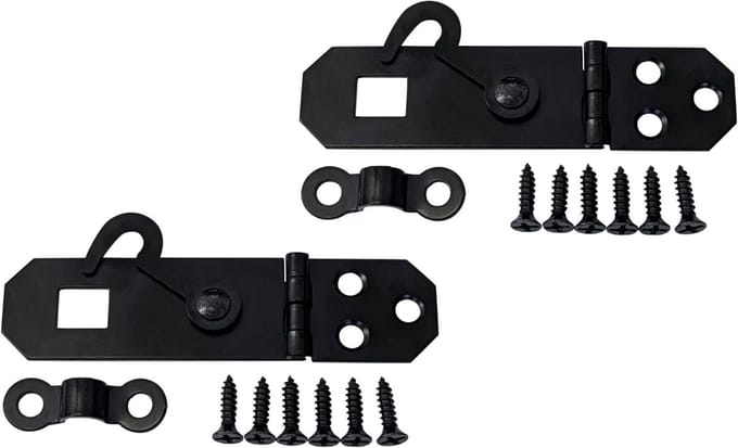 Mini Hasp met Sluiting - Kleine Sluiting Hasp - Doos Beveiligen - Decoratief Ontwerp - 2 Stuks Zwart - Zwart